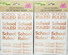 Lot of 2 School Rules Rub On Transfers Crafters Square
