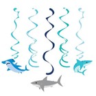 Shark Party Supplies Dizzy Danglers Hanging Swirls 5Pk Birthday Decoration Boy
