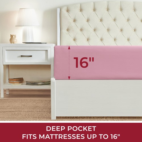 Mellanni Microfiber Fitted Sheet w/ Deep Pockets, Elastic All Around, 20+ Colors - Picture 144 of 205