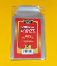 50 Cardboard Gold Perfect Fit Sleeves For Beckett Graded Slabs - Resealable 🔥