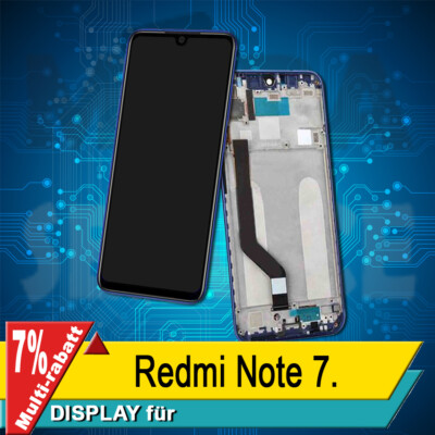 Display Für Xiaomi Redmi Note 7 Komplettes Bildschirm Lcd Touch Blau Rahmen