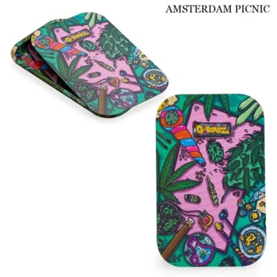 2-Part G-ROLLZ Magnet Cover Tray, Medium 10.8 x 6.9in, Amsterdam Picnic