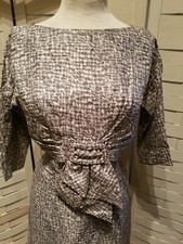 Vtg 60s R K originals Novelty Print Shoulder mid century Dress 12 