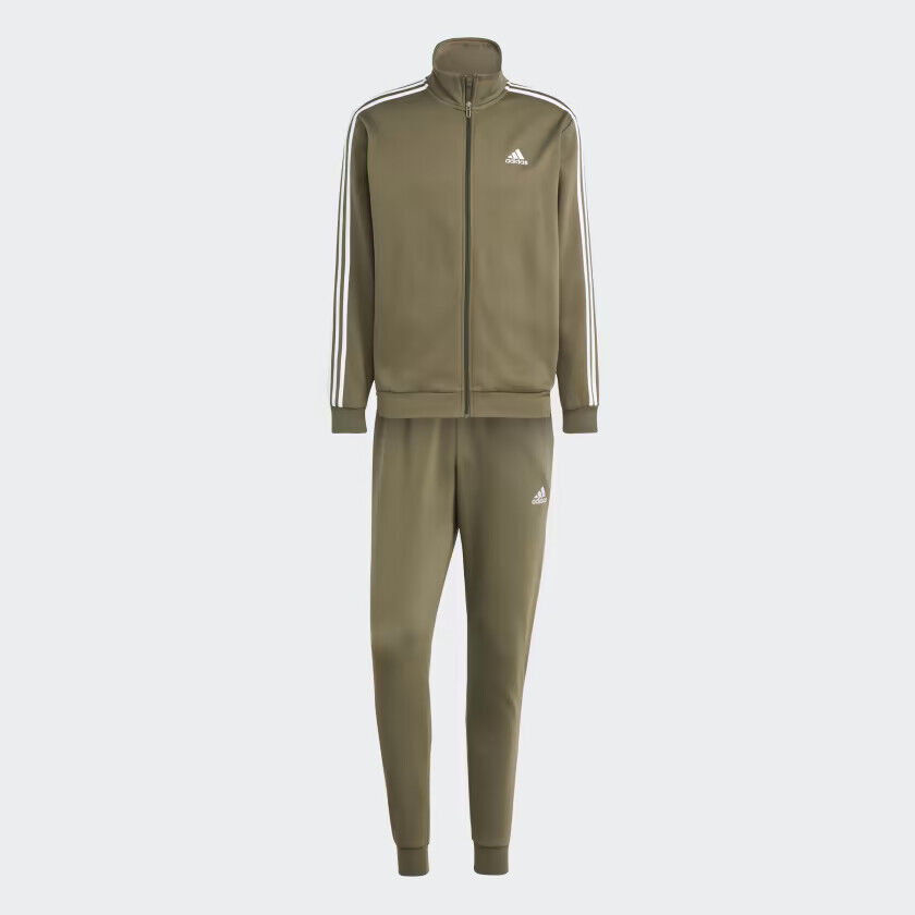 adidas Men's Basics 3-Stripes Fleece Track Suit (Jacket adidas Men's Basics 3-Stripes Fleece Track Suit (Jacket