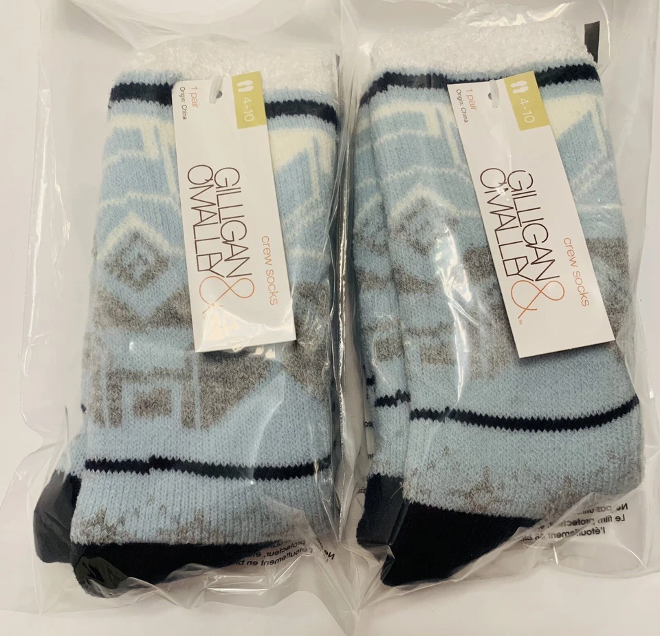 Paquete de 2 - Gilligan & O'Malley - Calcetines para mujer vacaciones difusos azules cálidos Foto 4 de 4