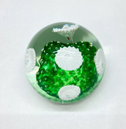 Vintage Murano PAPERWEIGHT Fratelli Toso Trumpet Flower Italian Glass, 3" Diam