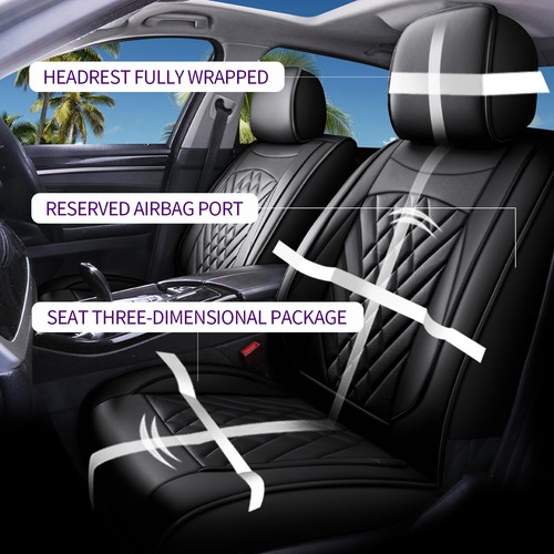 Full Set For Ford Ranger 2019-2024 Car 5 Seat Covers Cushion Microfiber Leather - Picture 6 of 7
