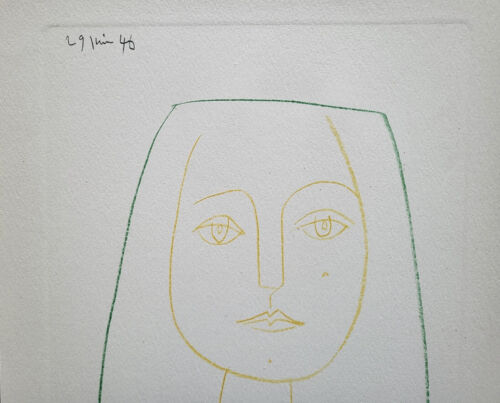 Pablo Picasso "Women's Head" Plate 15" Original Lithograph " 1952 w/Providence - Picture 2 of 5