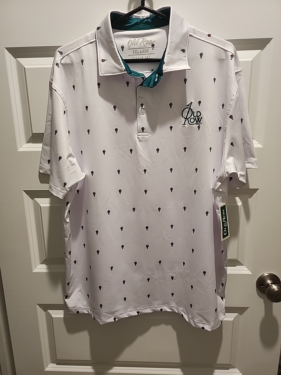 Vecchia fila golf camicia teschio stampa all over polo taglia 2XL SR $65