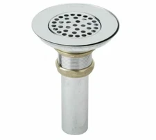 Elkay LK18 Chrome Brass Drain Fitting w/Perforated 3" Grid Strainer