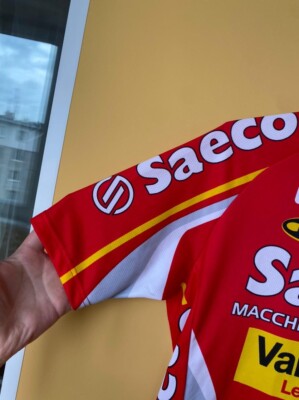 Maillot cycliste Saeco Cannondale rouge équipe Valli taille M