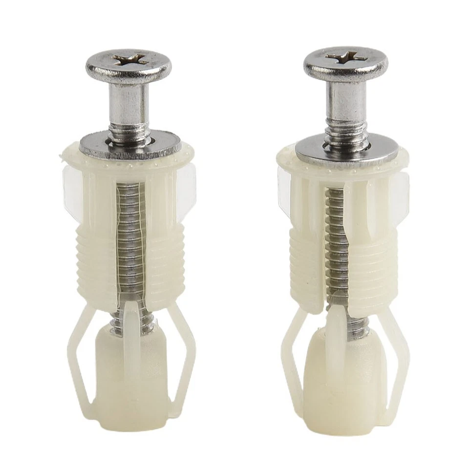 2x Top Fix Toilet Seat Screws Nut Cover Lid Pan Fixing WC Fitting Kits Suitable - Image 3 of 4