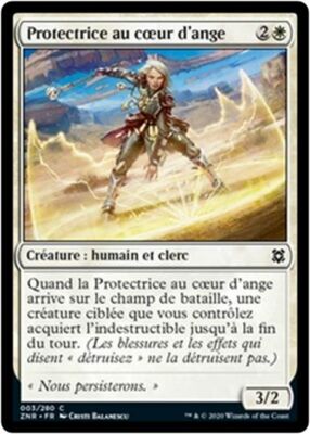 MTG Magic ZNR - [x4] Angelheart Protector/Protectorin au heart d'ange, French/VF
