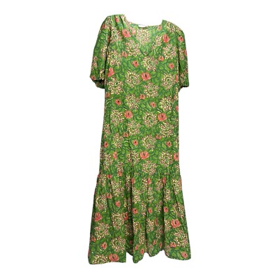 Anna Cate Lotus Floral Maxi Dress Green Pink Wedding Guest | eBay