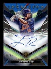 2023 Bowman Inception Autographs Blue Foil #BPAJRR Jacob Reimer Auto /99 - NM-MT