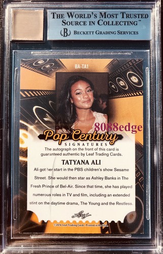 2016 POP CENTURY AUTO: TATYANA ALI #1/1 AUTOGRAPH"FRESH PRINCE OF BEL-AIR" BGS 9 - 第 2/12 張圖片