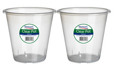 2 x Clear Orchid Pots Stewart Plastic Flower Plant Pot Optimal Growth 18.5cm