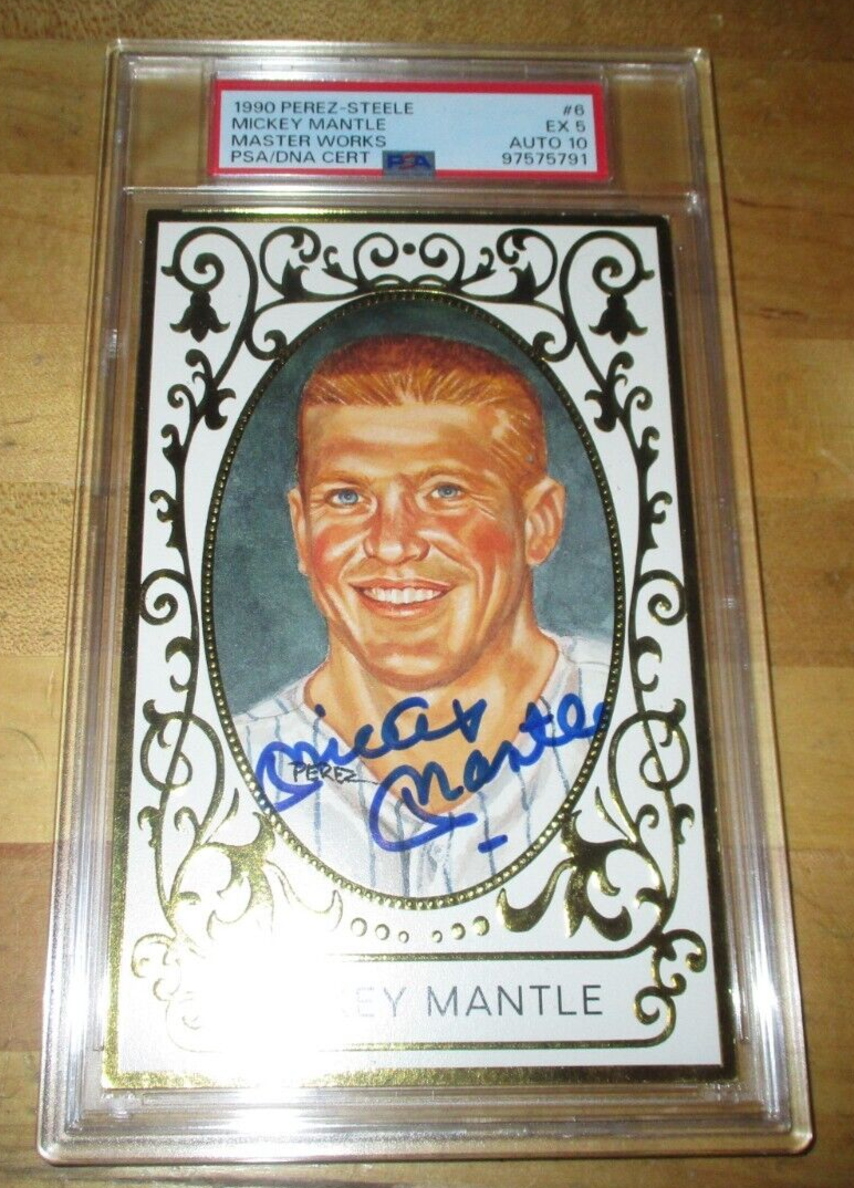 Mickey Mantle 1990 Perez-Steele Master Works #6 - PSA 5 - PSA Auto 10 