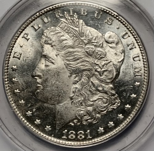 1881 P Morgan Silver Dollar $1 Certified ANACS MS 61 PL NOT ON HOLDER