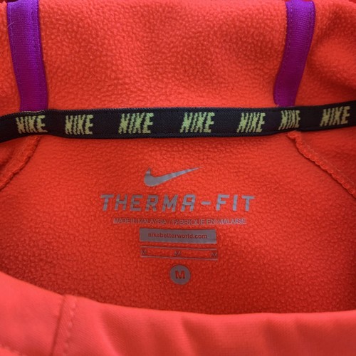 Nike Girls Therma-Fit Pullover Hooded Sweatshirt Orange Purple Size M - Picture 5 of 12