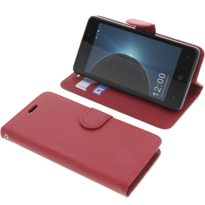 Tasche für Leagoo Z6 Book-Style Schutz Hülle Handytasche Buch Rot