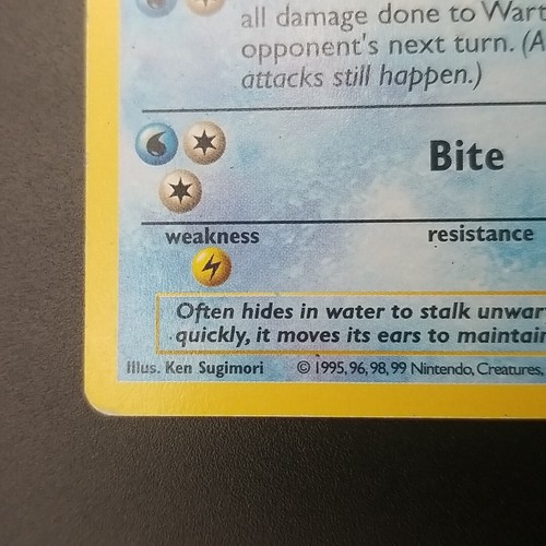 WARTORTLE 42/102 - 3D 1a Edición SIN SOMBRAS - Juego Básico - TARJETA DE POKEMON WOTC - LP - Imagen 7 de 24