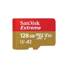 SanDisk 128GB Extreme microSDXC UHS-I Memory Card with 128GB, Gold/Red