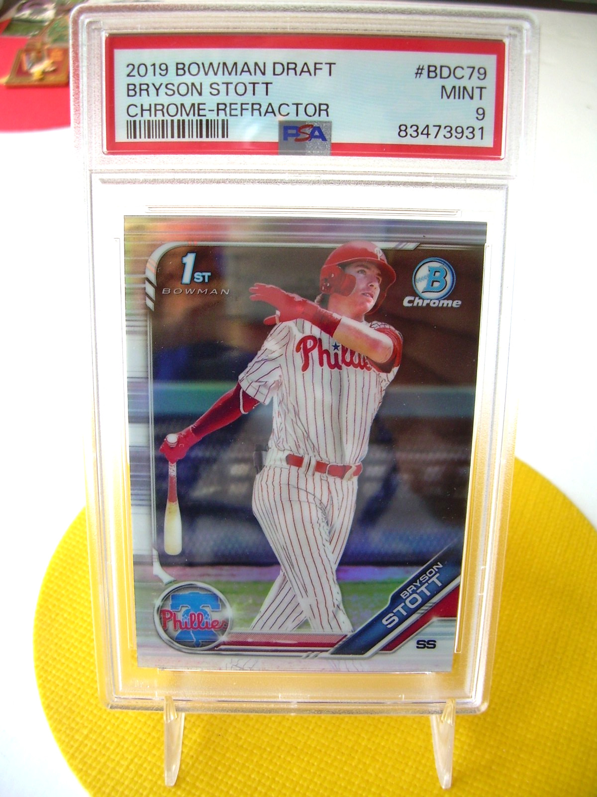 2019 BOWMAN DRAFT BRYSON STOTT CHROME REFRACTOR RC PSA 9