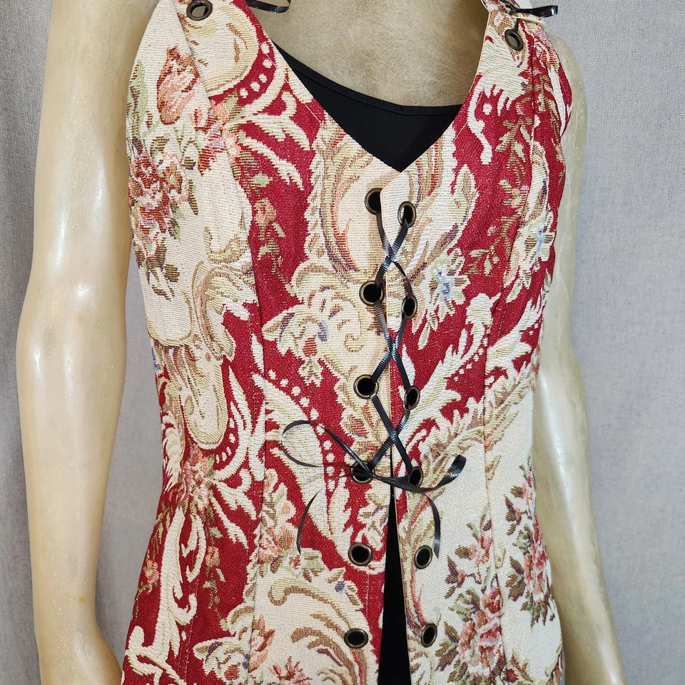 Von Lancelot Rojo Beige Body Chaleco Adulto GRANDE/XLARGE Pirata Disfraz Juegos con disfraces Foto 3 de 4