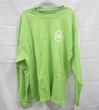 US Steel Mens Size XL 100% Cotton Neon Green Long Sleeve Work Shirt 