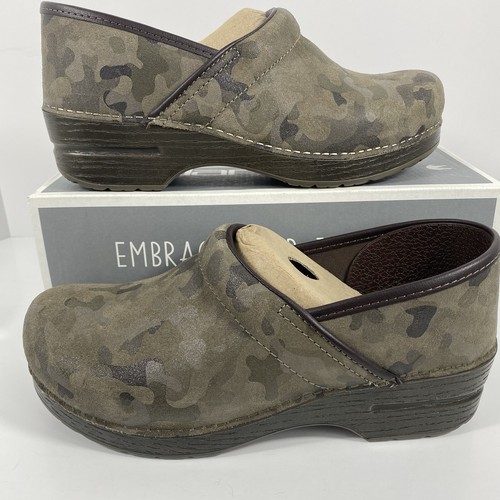Dansko Women Size EU 40 US 9.5-10 Camo Camouflage Suede Professional Clogs NEW - Picture 2 of 14