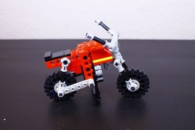 Vintage LEGO Technic 1924 Motorcycle Set Complete w/ Instructions Light Gray