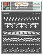 CrafTreat Reusable Warli Indian Stencils for 6 inches x 6 inches, White