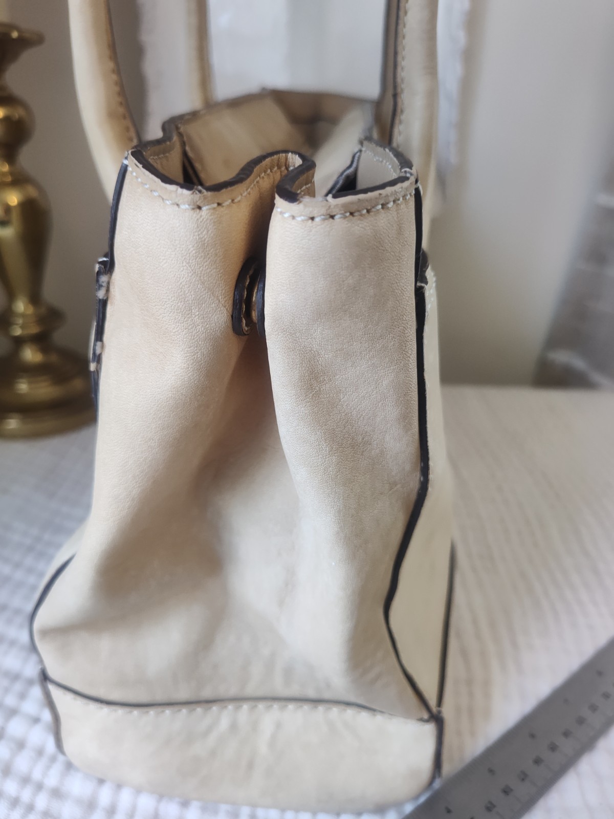 Off White Leather Coach Bag — image 11
