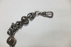 VINTAGE ANTIQUE STERLING SILVER ALBERT T-BAR POCKETWATCH CHAIN "CORNO" FOB CHARM — photo 9