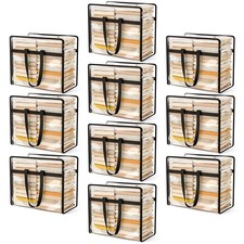 Clear Clothes Storage Bags 10 Pack, 40L Foldable Moving Bags with Zipper – Pl...