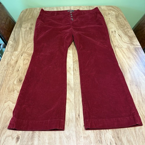 Torrid Crimson Red Corduroy Button Fly Stretch Bootcut Pants Womens Size 18S