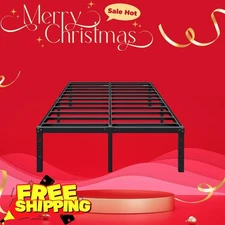 18" Full Bed Frame, Heavy-Duty Metal Platform with Storage, No Box Spring