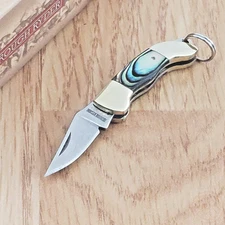 Rough Ryder Miniature Folder Folding Knife Stainless Steel Blade Abalone Handle