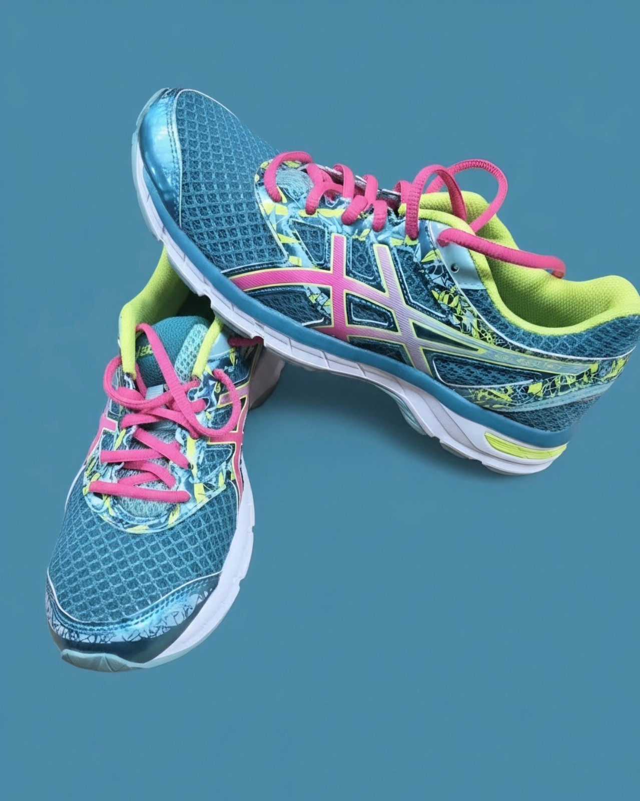 Asics Gel Excite 4 Women's Running Shoes Size 9 Teal Pink Yellow NEW