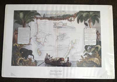 Exotic Wildlife Antique Map Print Tropical Botanical  Senegal & Madagascar 1848