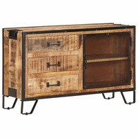Raues Mangoholz Massiv Sideboard 100X31X60Cm Kommode Anrichte Schrank vidaXL