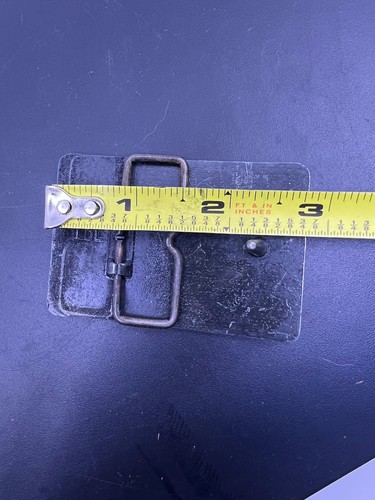 Fibbia per cintura in metallo peltro tabacco da masticare faggio-noce 3x2” anni 80 vintage - Foto 5 di 6
