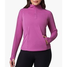 Mondetta Performance Recycled Polyester Top Puyllover 1/4 Zip Top Purple M