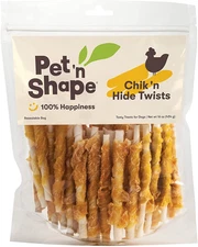 Chik 'N Hide Twists – Chicken Wrapped Rawhide Natural Dog Treats, Small, 16 Oz