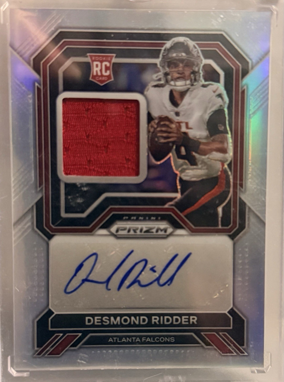 2022 Panini Prizm Desmond Ridder RC Patch Autographs #RPA-DR Silver Prizm /99