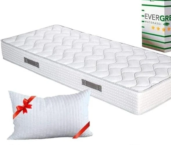 EVERGREEN FASHION MEMORY MATTRESS WITH CERVICAL PILLOW WHITE Orthopaedic UK