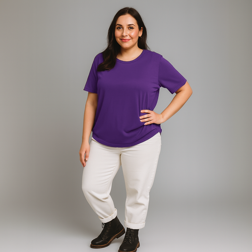 ROCKTHOSECURVES WOMENS Premium Soft Stretchy Long Length T-shirt - Picture 57 of 70
