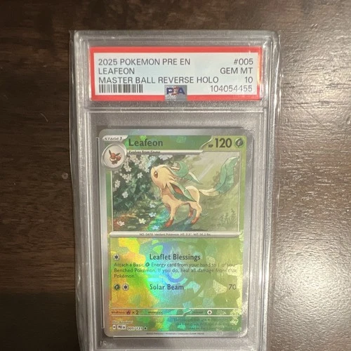 Leafeon 005/131 SV Prismatic Evolutions Master Ball RH PSA 10