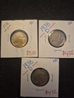 3 High Quality VF/EF 1938 D Buffalo Nickel Coins.  Very Nice Coins
